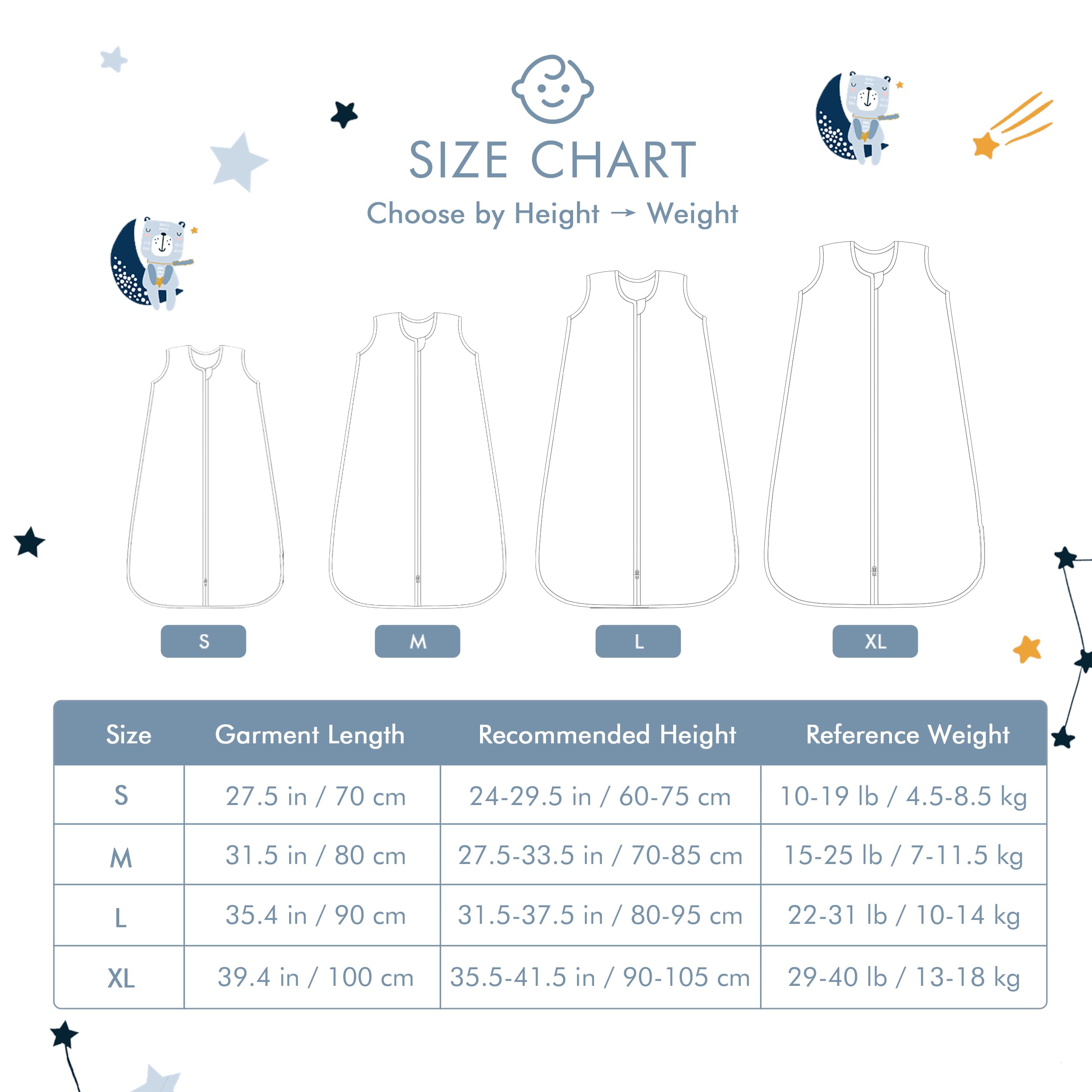 TADO MUSLIN sleep sack blue bear baby wearing and sleeping comfortably