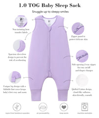TADO MUSLIN sleep sack foot covers-open view shows warm toes at bedtime.