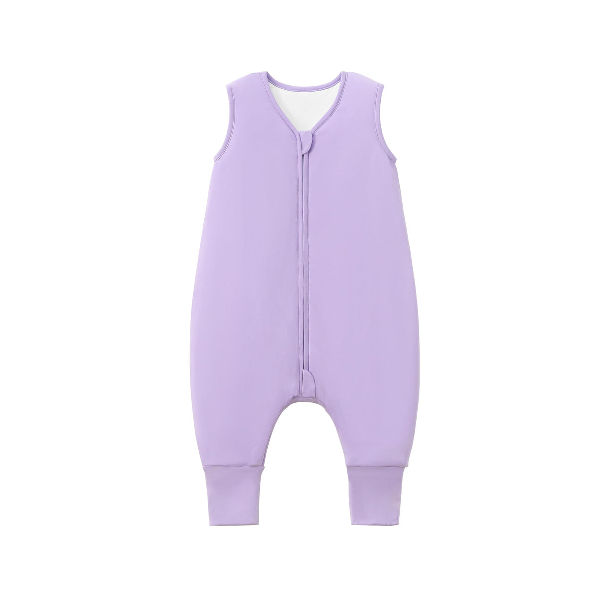 TADO MUSLIN sleep sack legged purple closeup shows soft bamboo fabric for cozy nights.