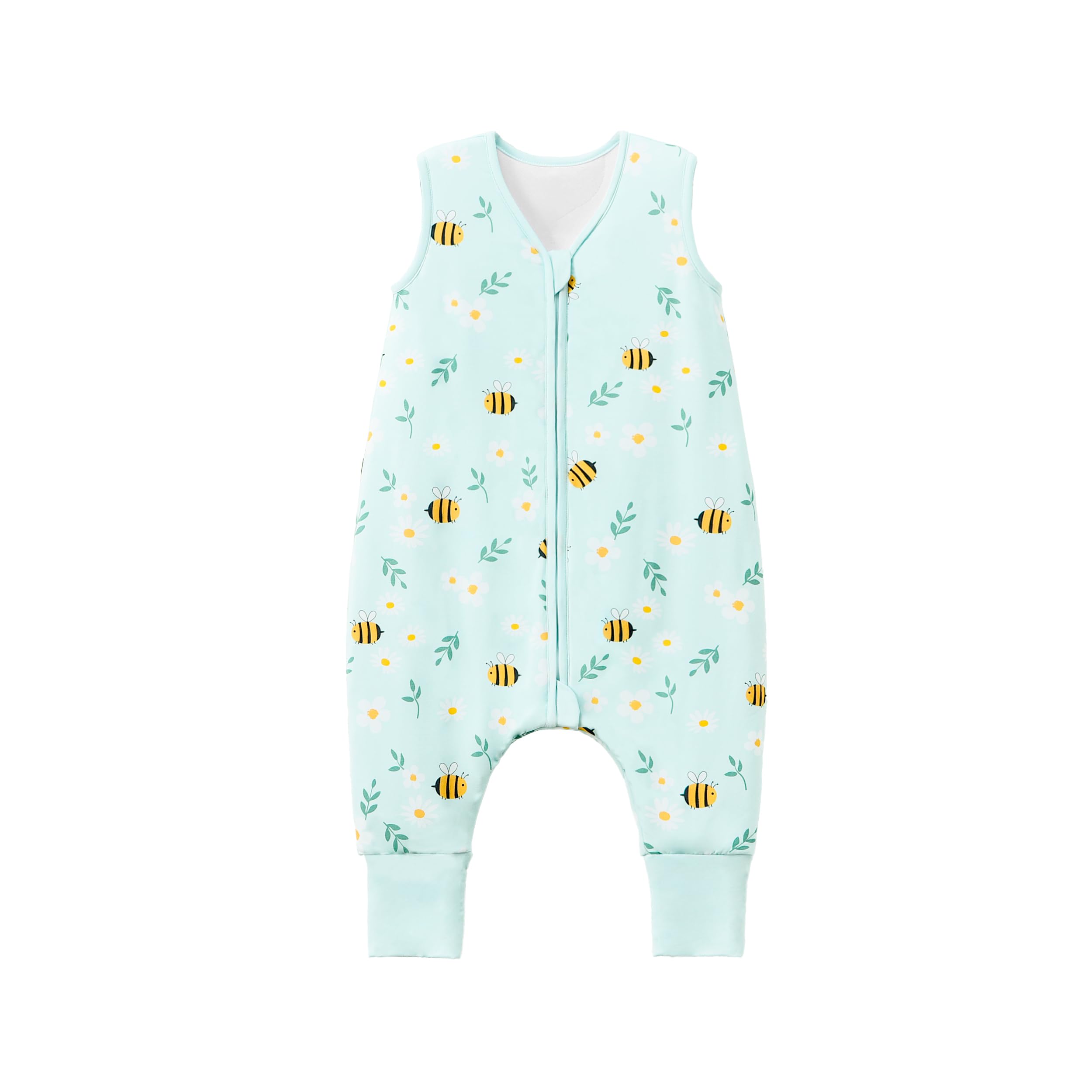 TADO MUSLIN sleep sack with legs, front view, promotes easy leg movement for toddlers.