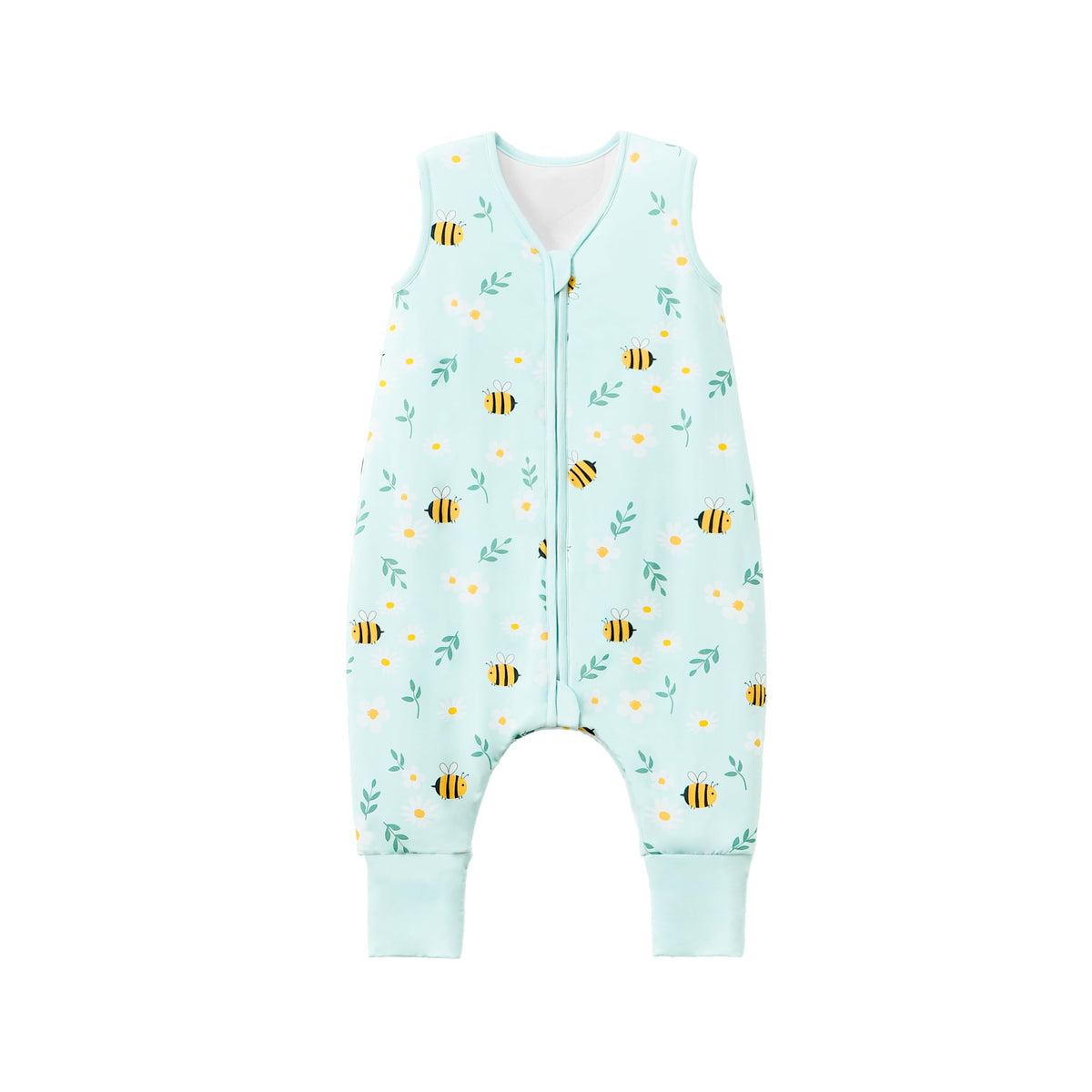 TADO MUSLIN sleep sack with legs, front view, promotes easy leg movement for toddlers.