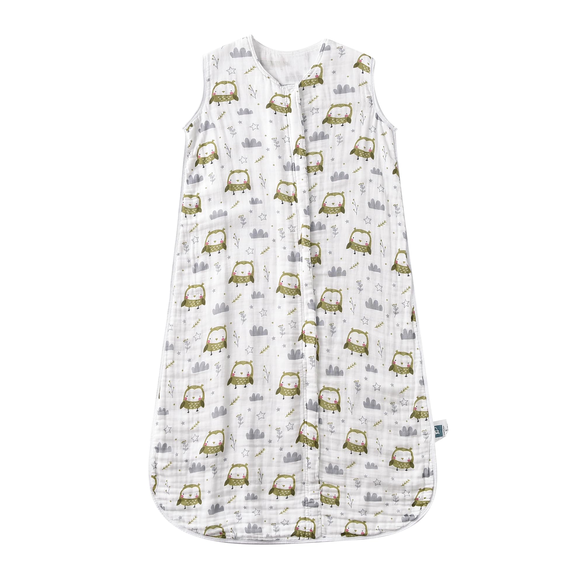 TADO MUSLIN Sleep Sack Owl front view for cozy, safe toddler sleep.
