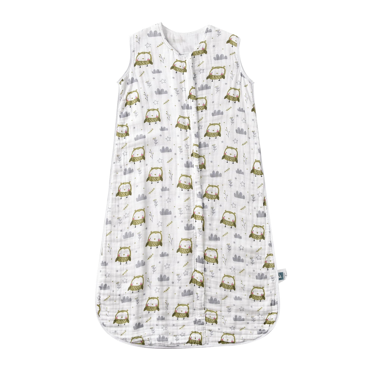 TADO MUSLIN Sleep Sack Owl front view for cozy, safe toddler sleep.