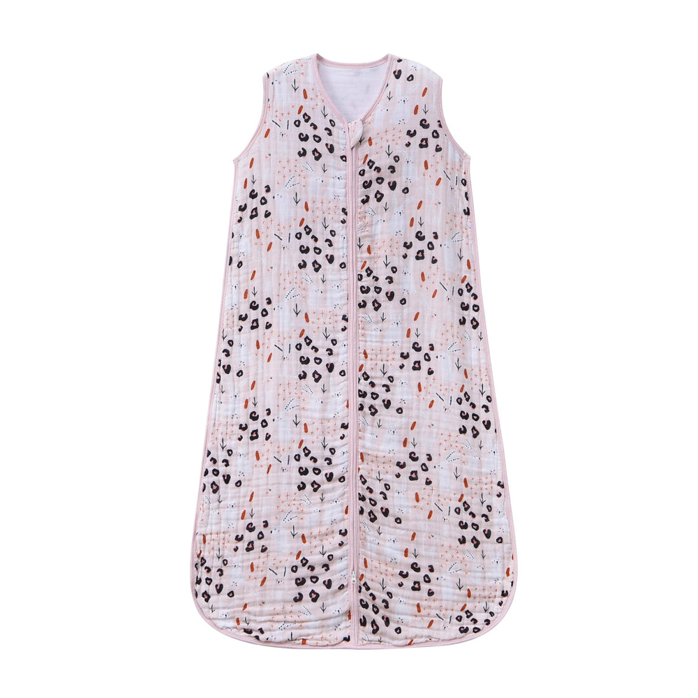 TADO MUSLIN Sleep Sack pink bunny print front view for cozy toddler nights