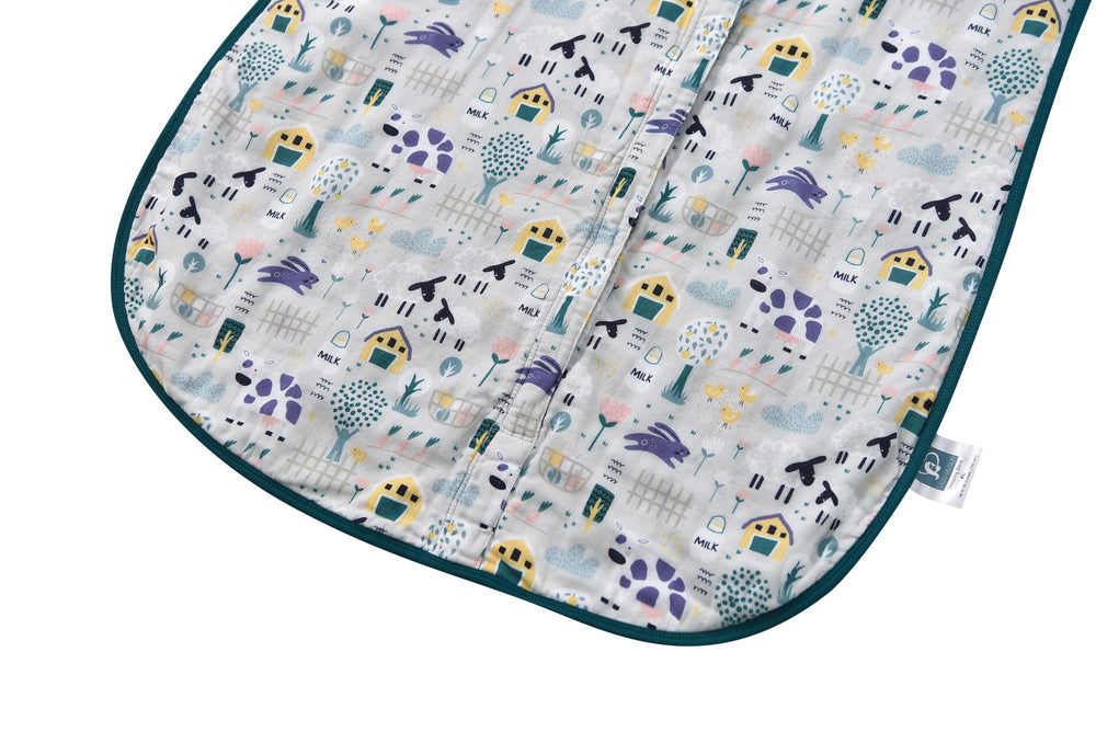 TADO MUSLIN sleep sack sized for crib to toddler bed transitions.