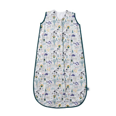 TADO MUSLIN sleep sack top view highlights sleeveless design for free toddler movement.