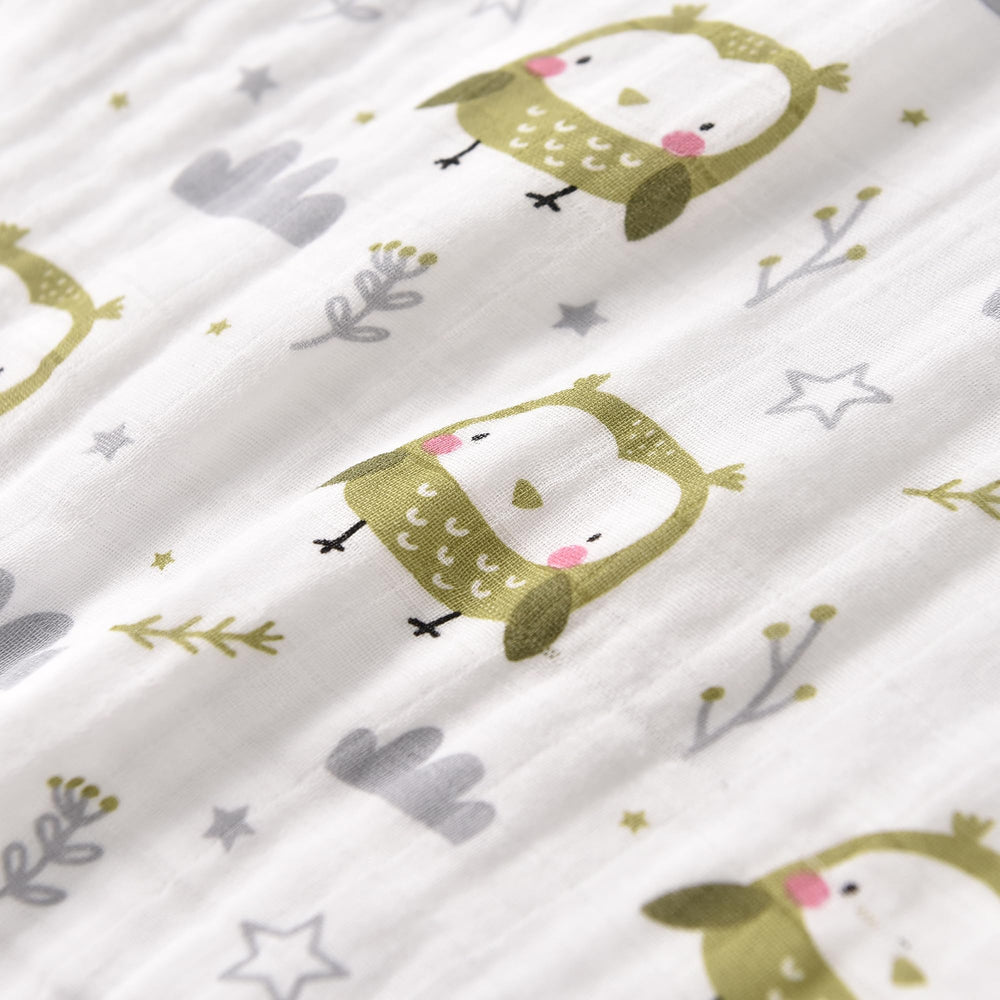 TADO MUSLIN Sleep Sack zipper top view enables easy on-off dressing.