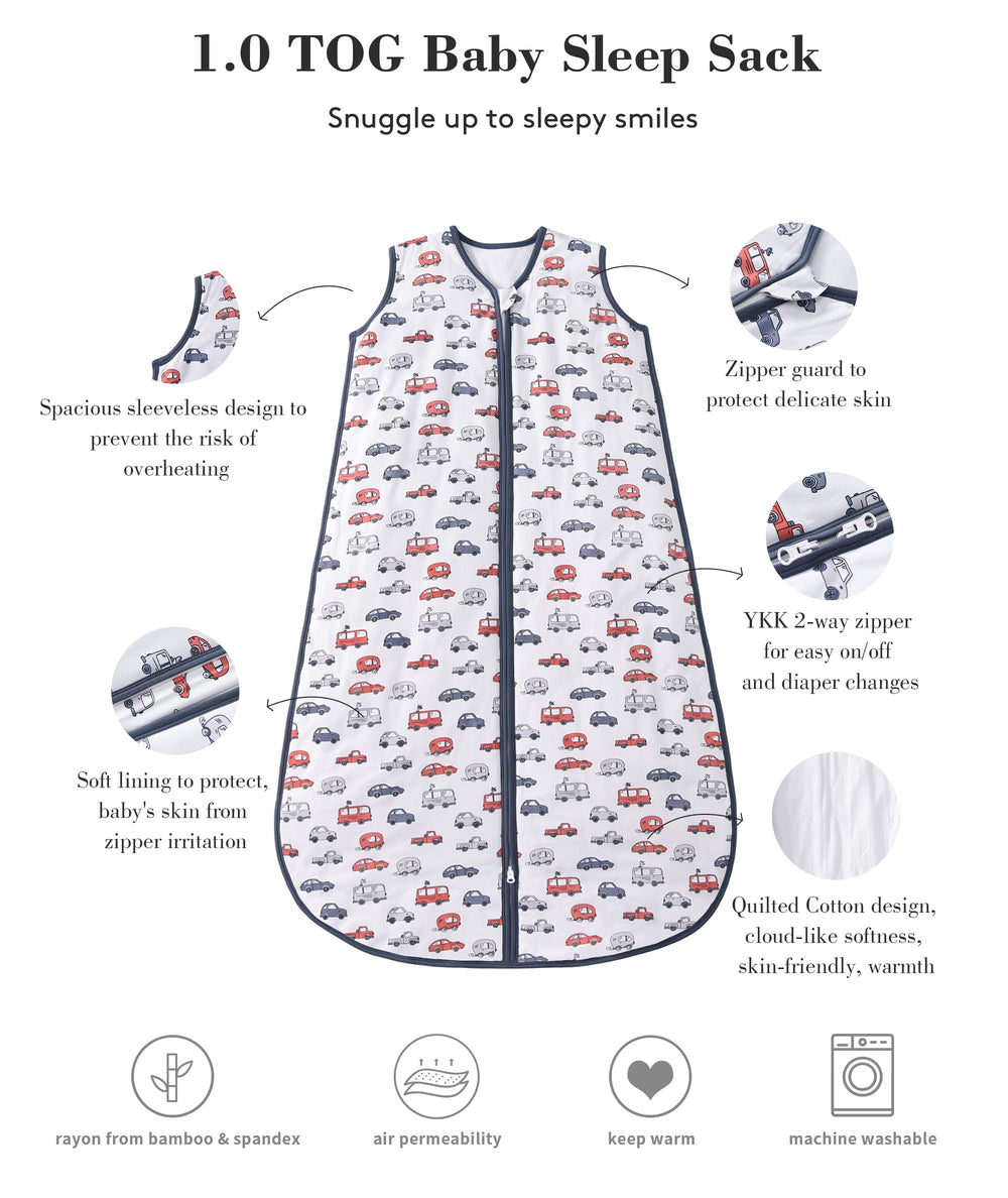 TADO MUSLIN sleep sack two-sided zipper eases diaper changes