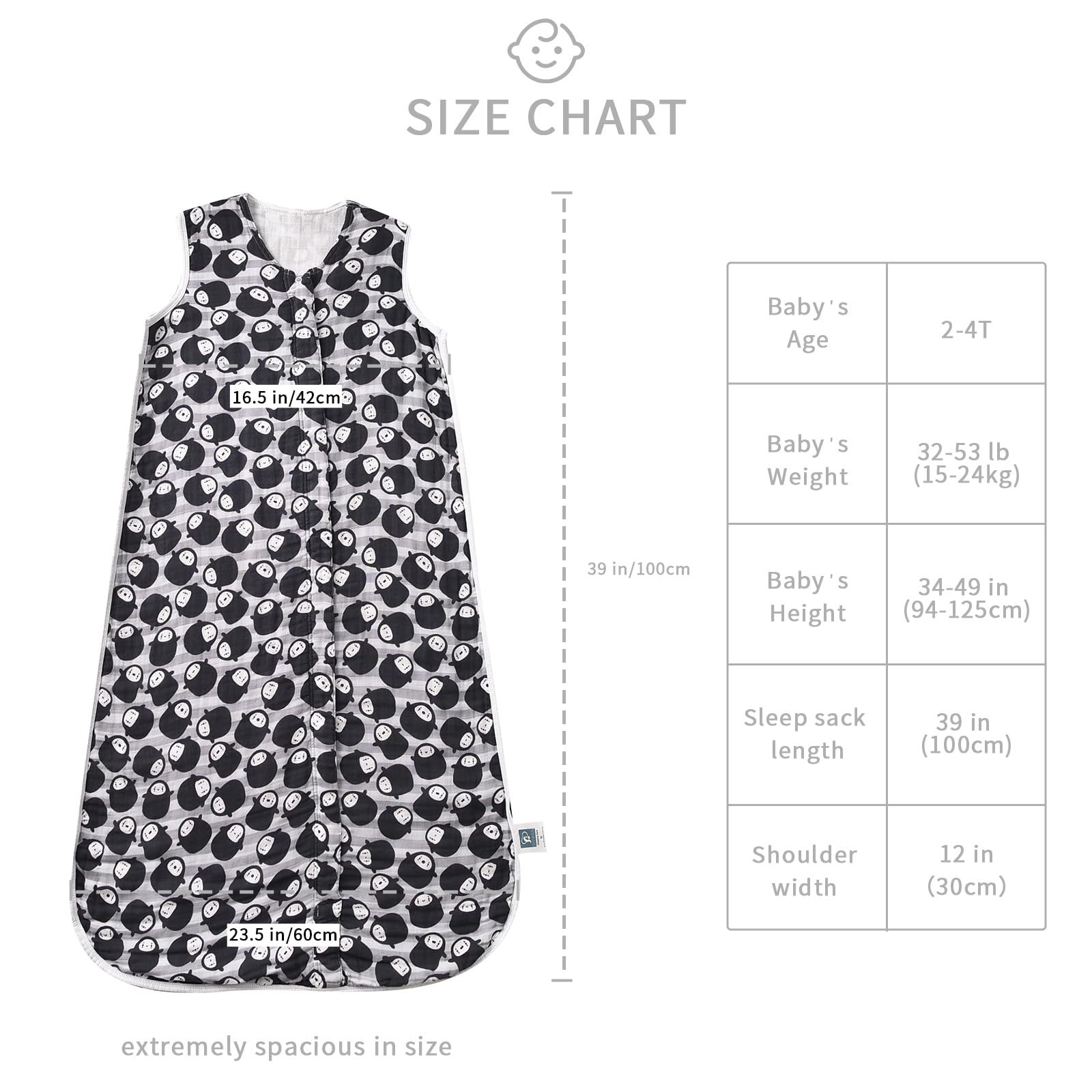 TADO MUSLIN sleep sack two-way zipper bottom open demonstrates easy night-time diaper checks.