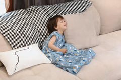 TADO MUSLIN sleep sack zipper guard close-up highlights safe changes