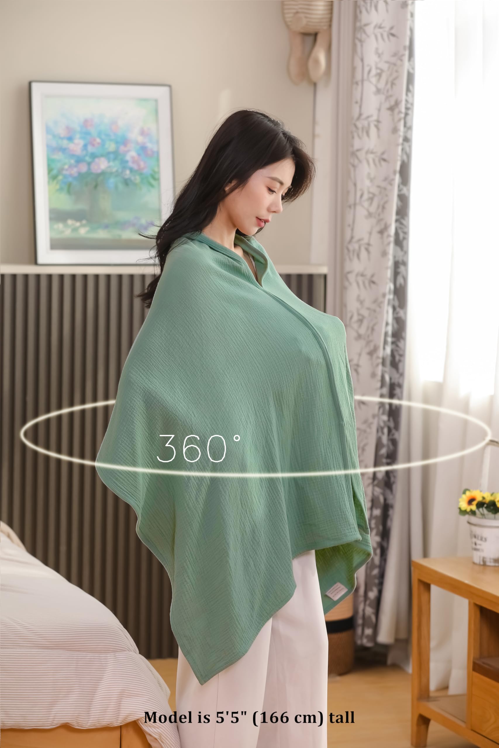 TADO MUSLIN stroller cover green blocks sun for baby comfort