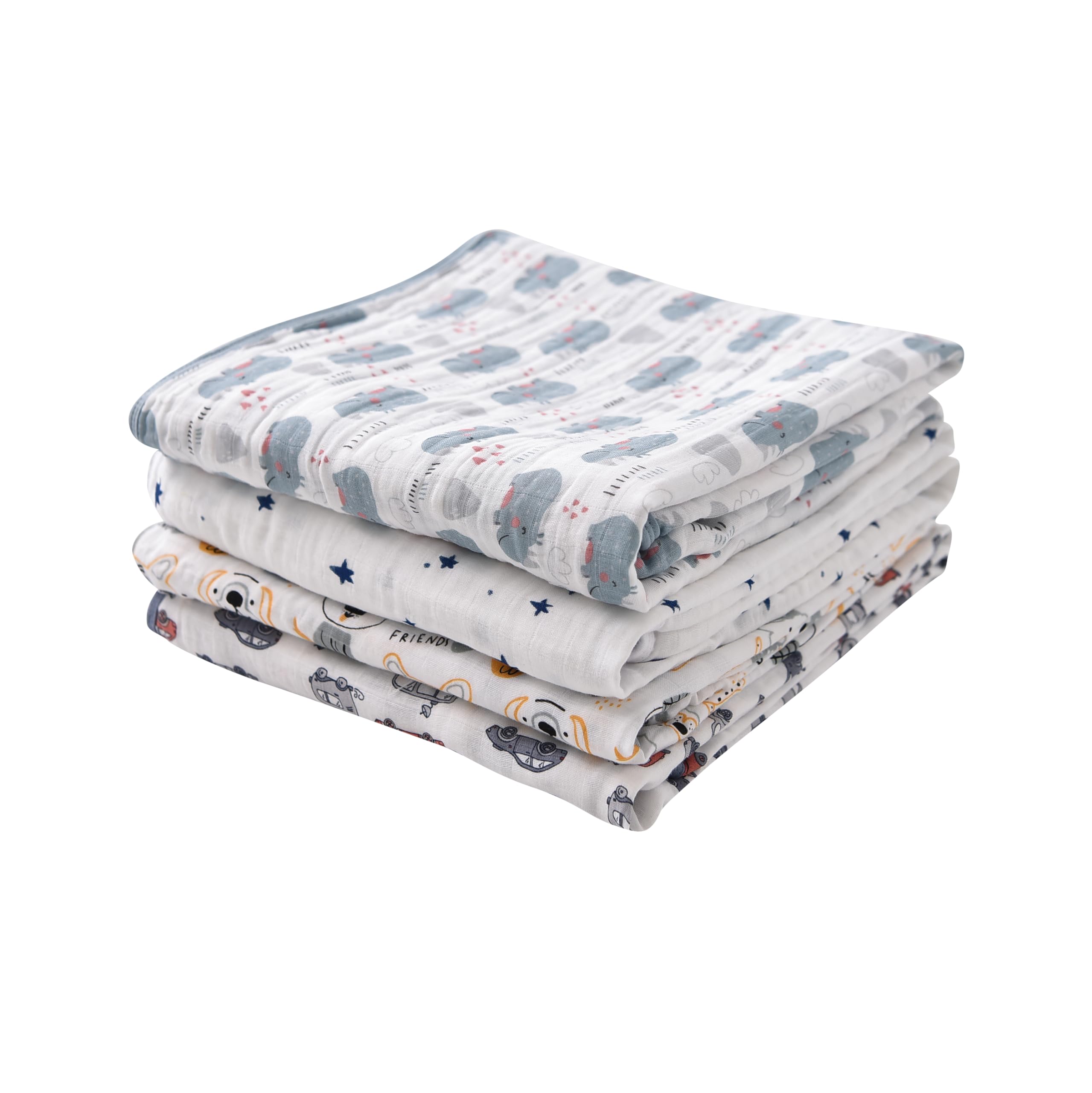 TADO MUSLIN swaddle blanket folded-pack showcases durable color and soft texture after washes.
