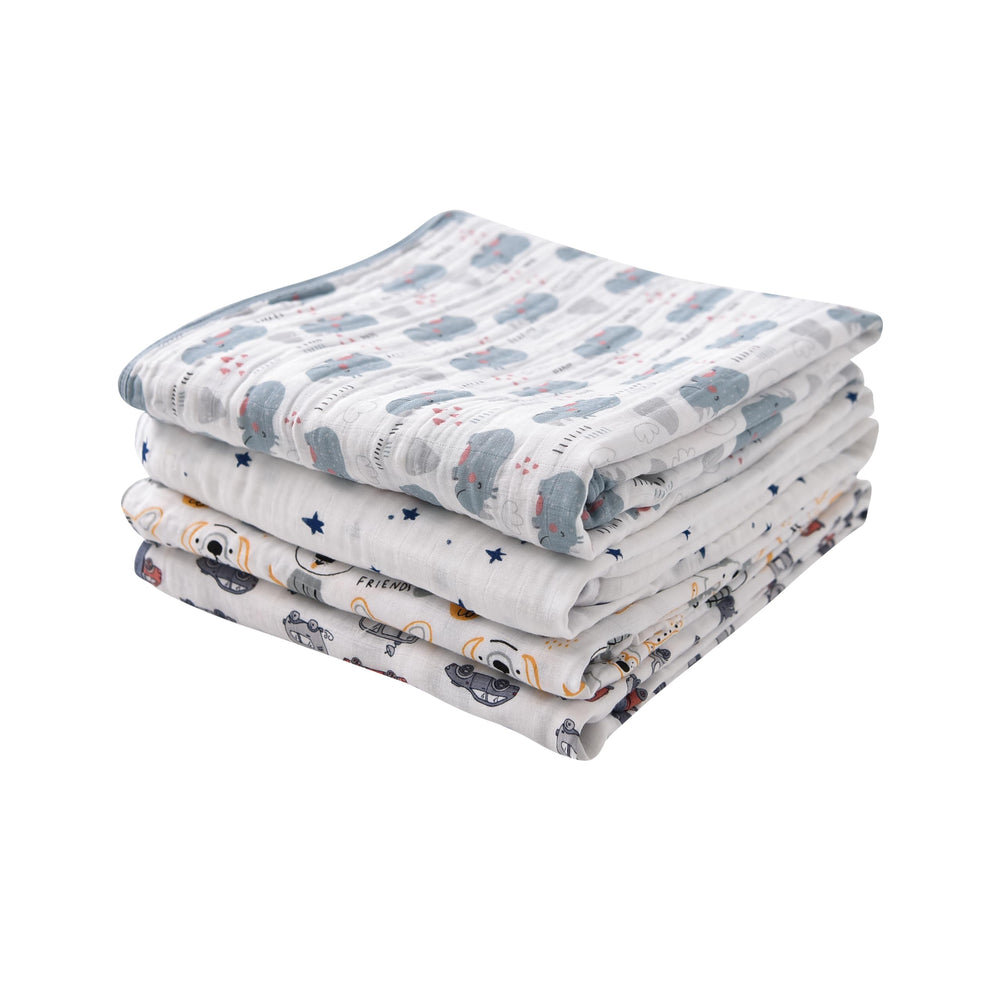 TADO MUSLIN swaddle blanket folded-pack showcases durable color and soft texture after washes.