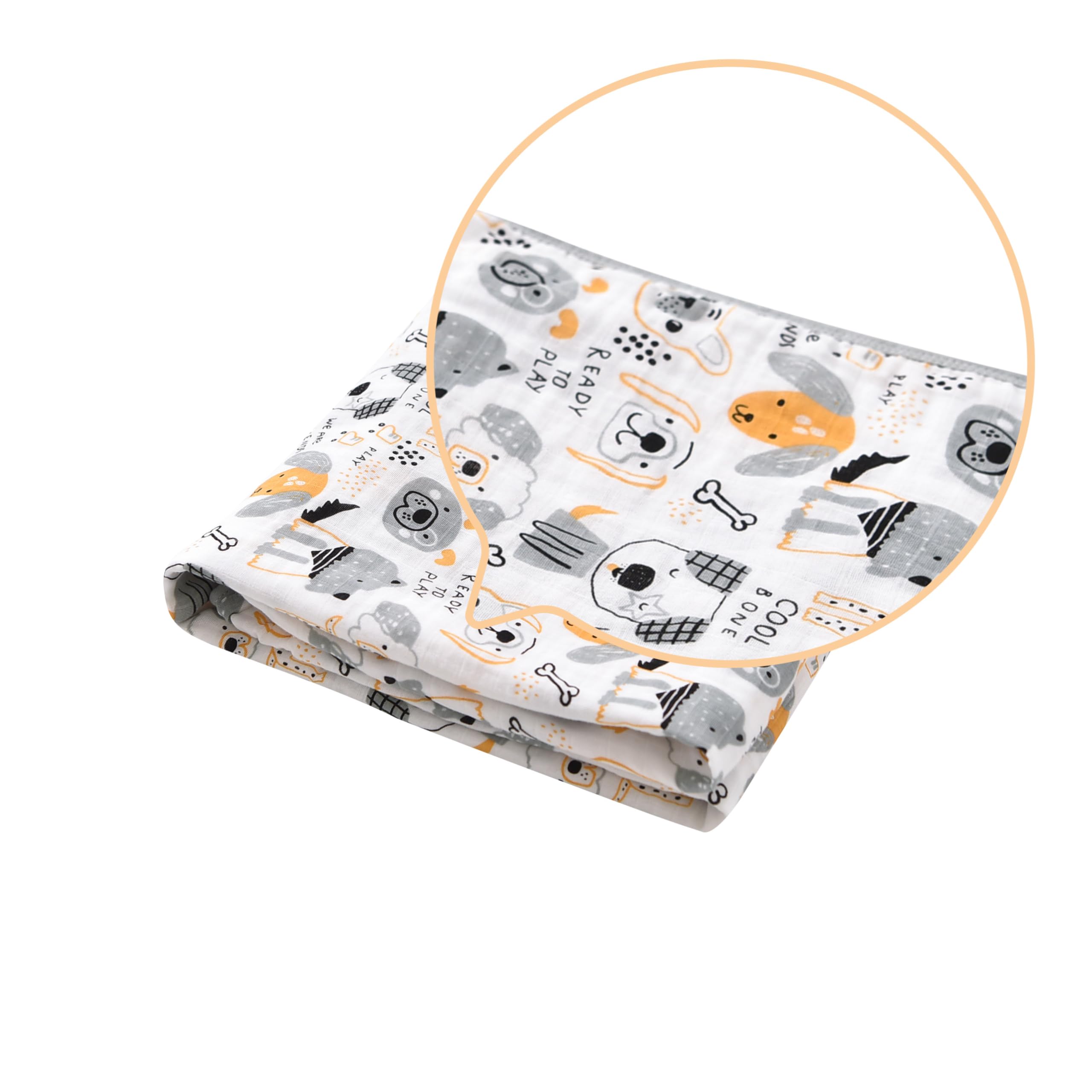 TADO MUSLIN swaddle blanket in nursery scene demonstrates versatile multi-use for on-the-go parents.