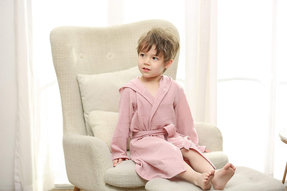 TADO MUSLIN 2-4T pink robe laid flat for accurate toddler sizing