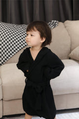 TADO MUSLIN Toddler Bathrobe detachable waist tie closeup for secure fit