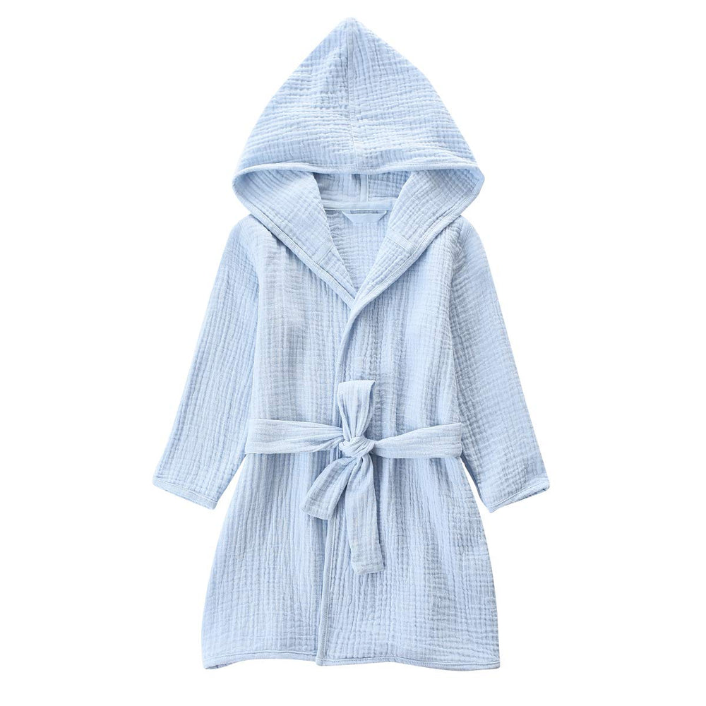 TADO MUSLIN Toddler Bathrobe blue hooded design for cozy bath time