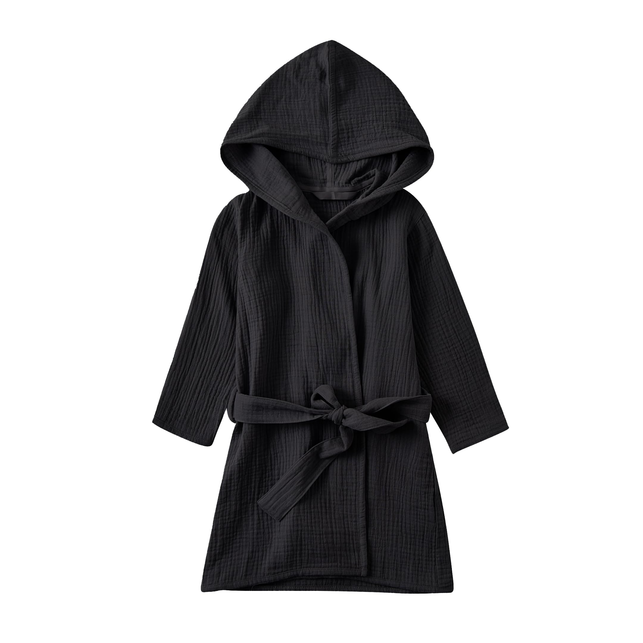 TADO MUSLIN Toddler Bathrobe hooded front view for breathable, soft wrap