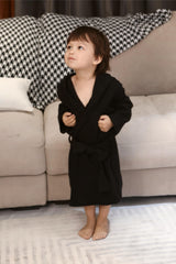 TADO MUSLIN Toddler Bathrobe closeup shows 2-layer muslin softness