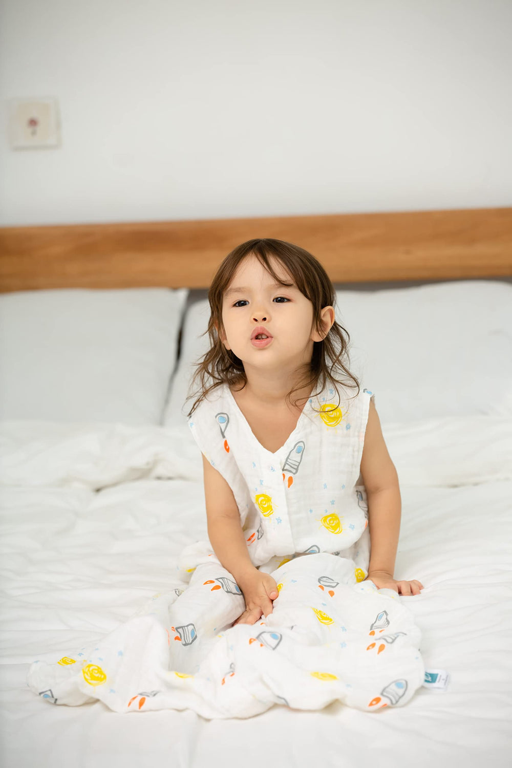 TADO MUSLIN Toddler Sleep Sack bottom zip rocket facilitates quick checks and easy changes