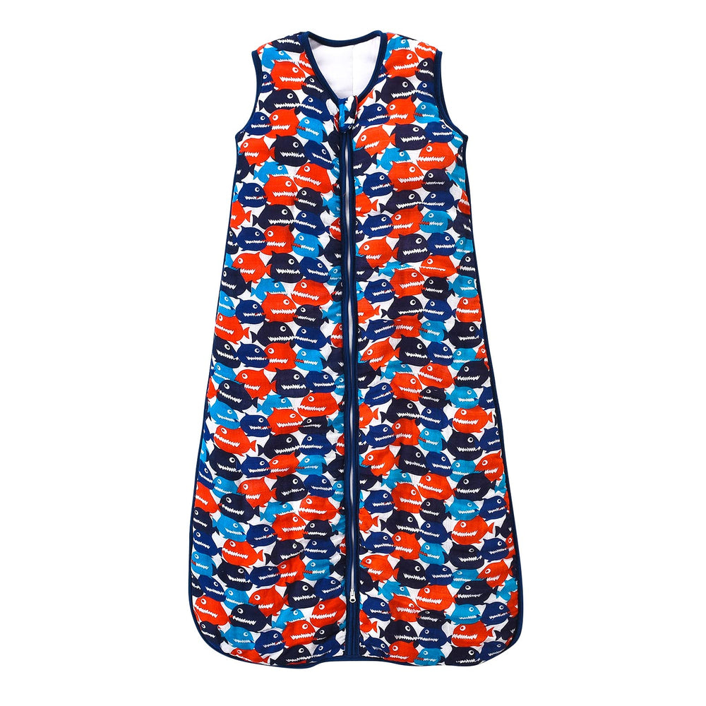 TADO MUSLIN toddler sleep sack front view showing cozy warmth for safe sleep and easy dressing.