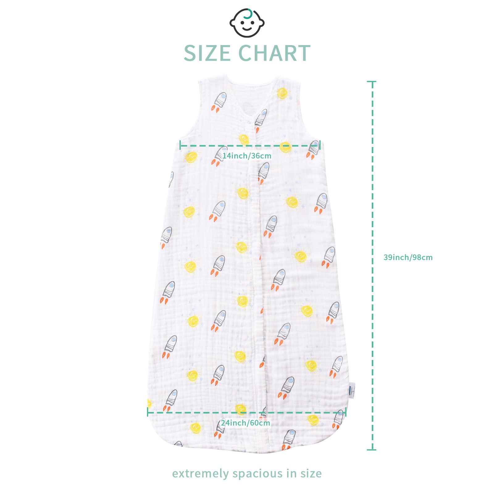 TADO MUSLIN Toddler Sleep Sack interior closeup showcases ultra-soft organic cotton