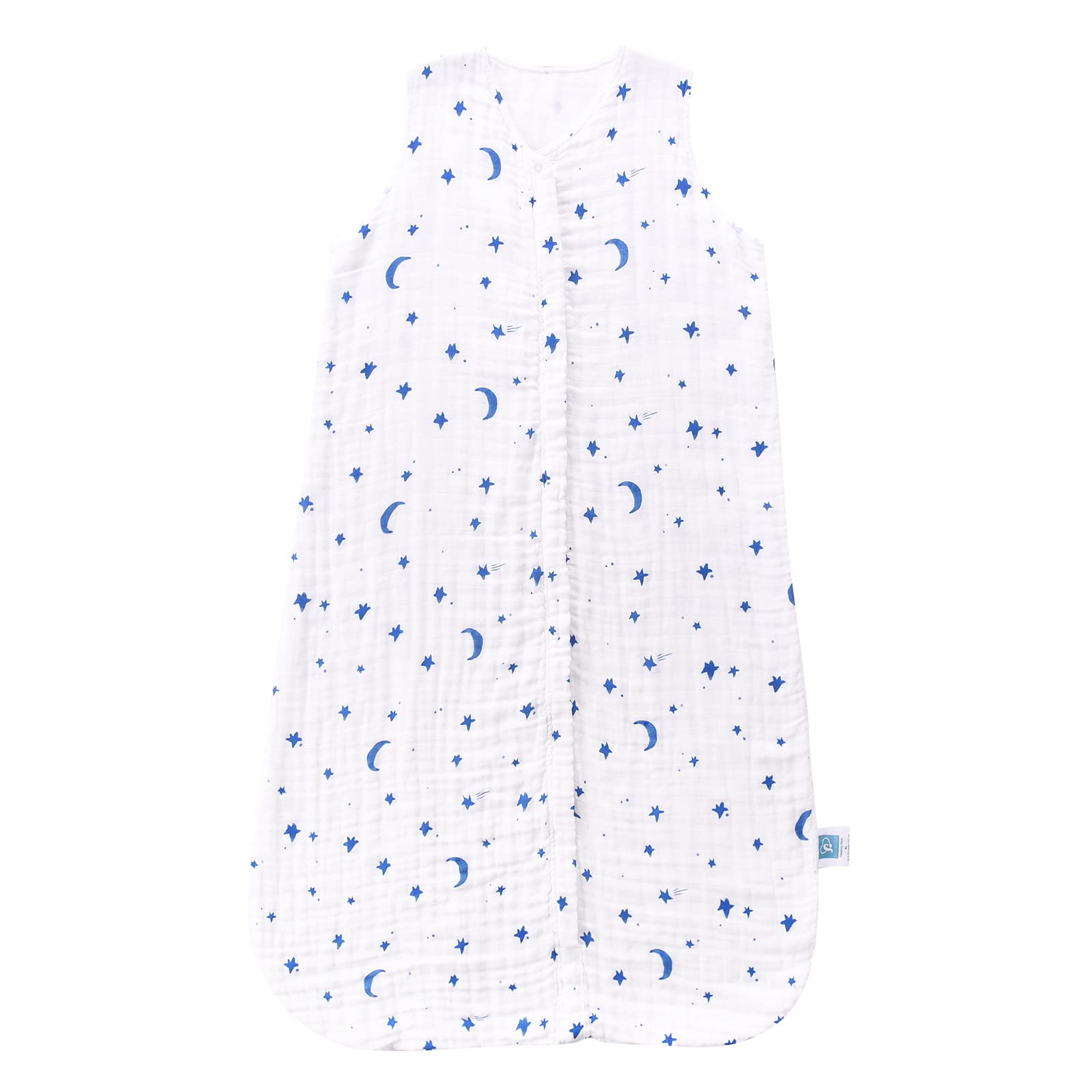 TADO MUSLIN Toddler Sleep Sack Star Moon front view shows breathable organic cotton comfort.