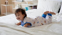 TADO MUSLIN two-way zipper sleep sack highlights simple night diaper changes.