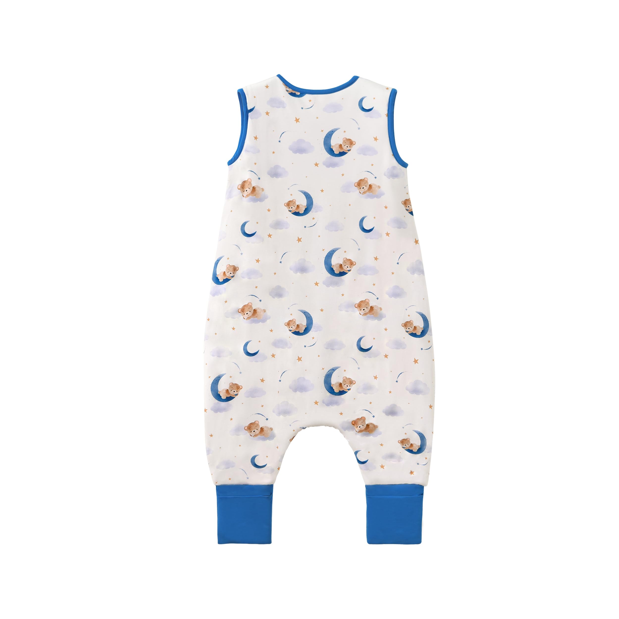 TADO MUSLIN walker-friendly legs open with foot covers enables easy mobility after wake-ups.
