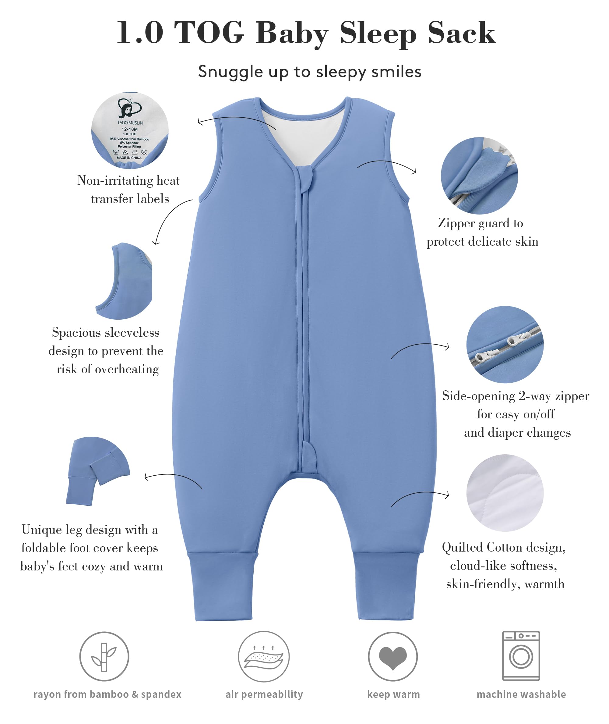 TADO MUSLIN rayon bamboo fabric closeup highlights breathable, silky-soft feel.