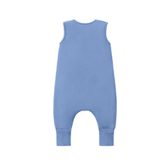 TADO MUSLIN sleep sack legs blue walker-friendly design supports gentle walking.
