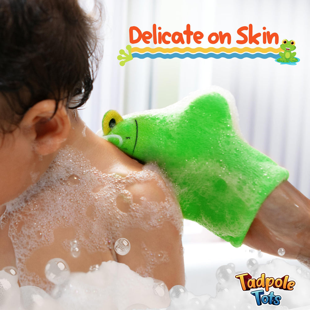 TadPole Tots easy-grip bath tools aid little hands