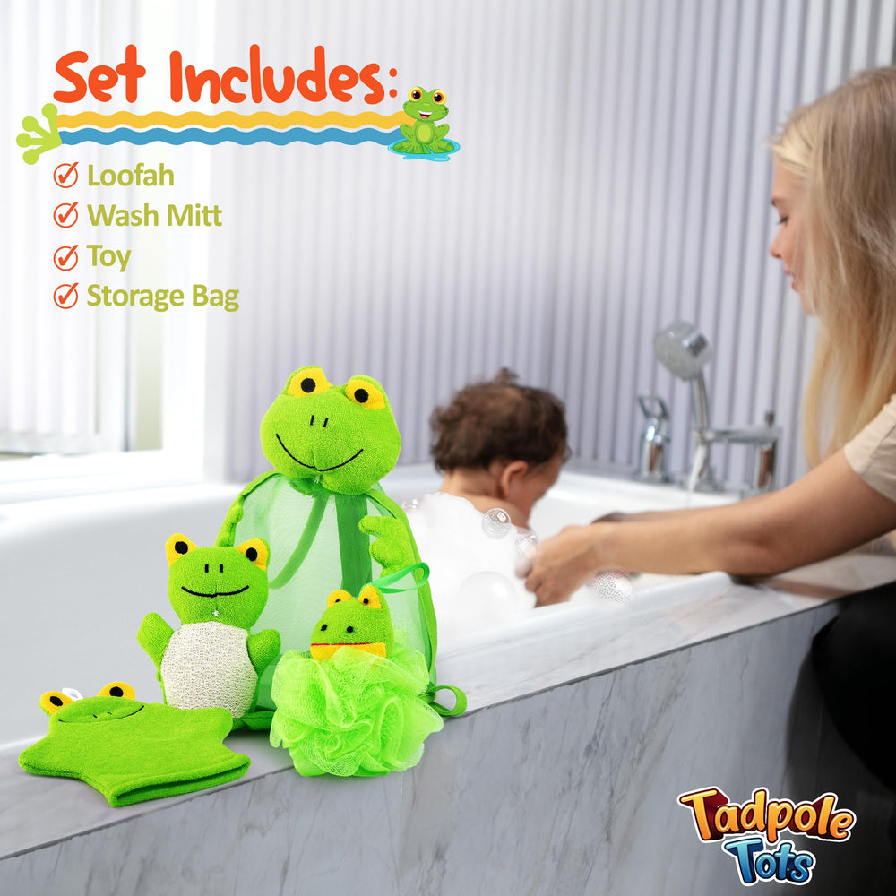 TadPole Tots soft loofah for gentle baby cleansing