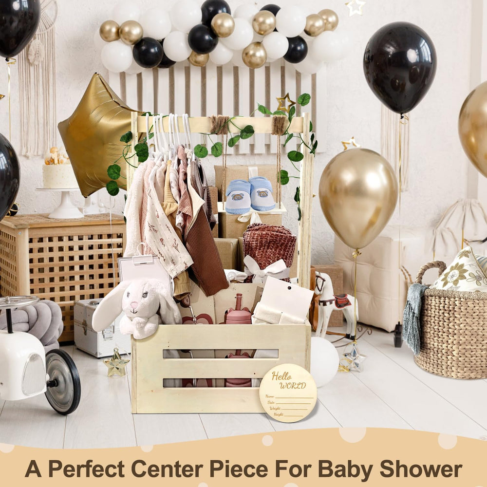 TAEYONK baby shower gift display crate versatile for gifts and decor.