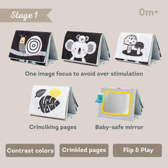 Taf Toys baby-safe mirror encourages self-discovery and visual tracking.
