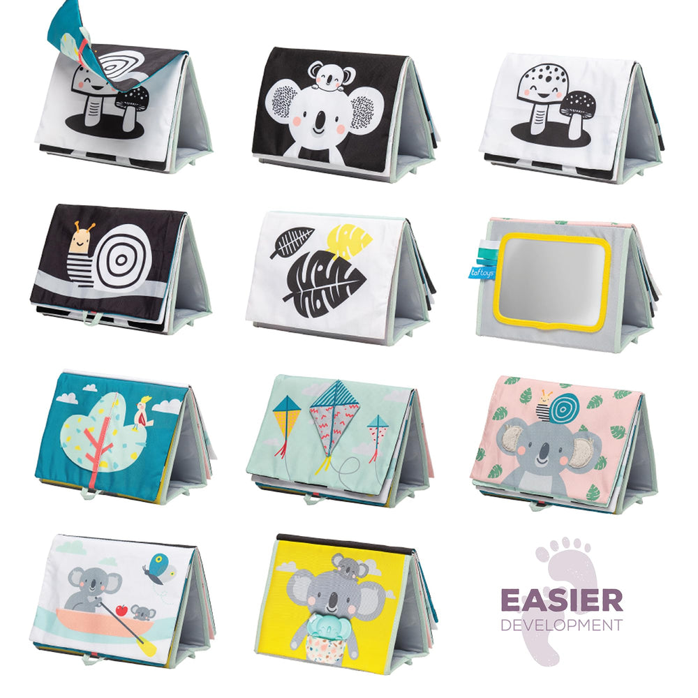 Taf Toys double-sided design with Stage 1 mirror for newborns.