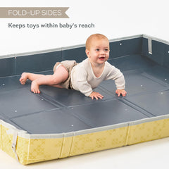 Taf Toys Fold 'n Fun Mat with fold-up walls forming a safe play area.