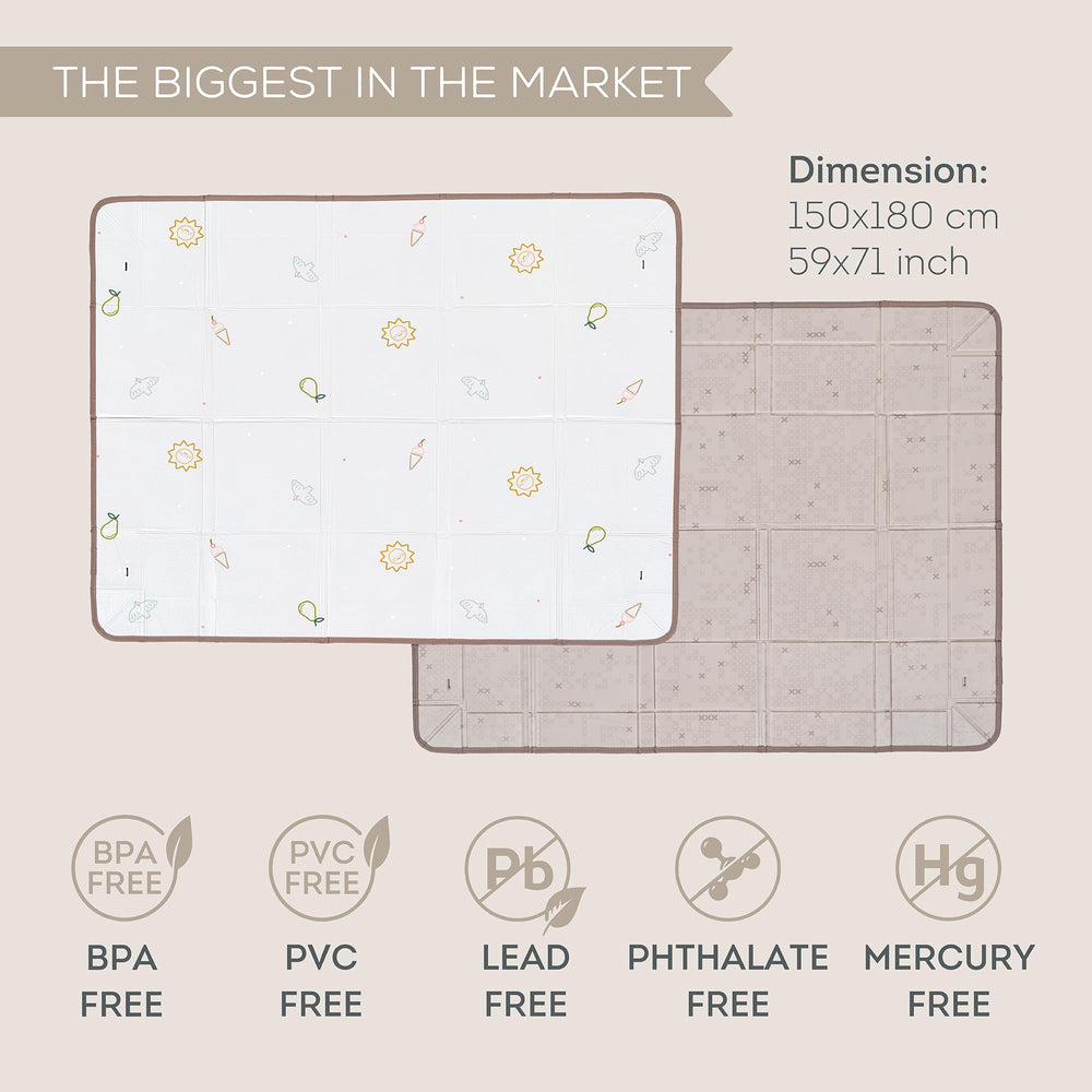 Taf Toys Fold 'n Fun Mat reversible-modern-pattern offers fresh styles for growing interest.