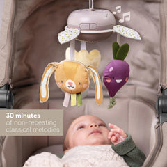 Taf Toys Garden Musical Mobile on crib or bassinet demonstrates soothing melodies for sleep