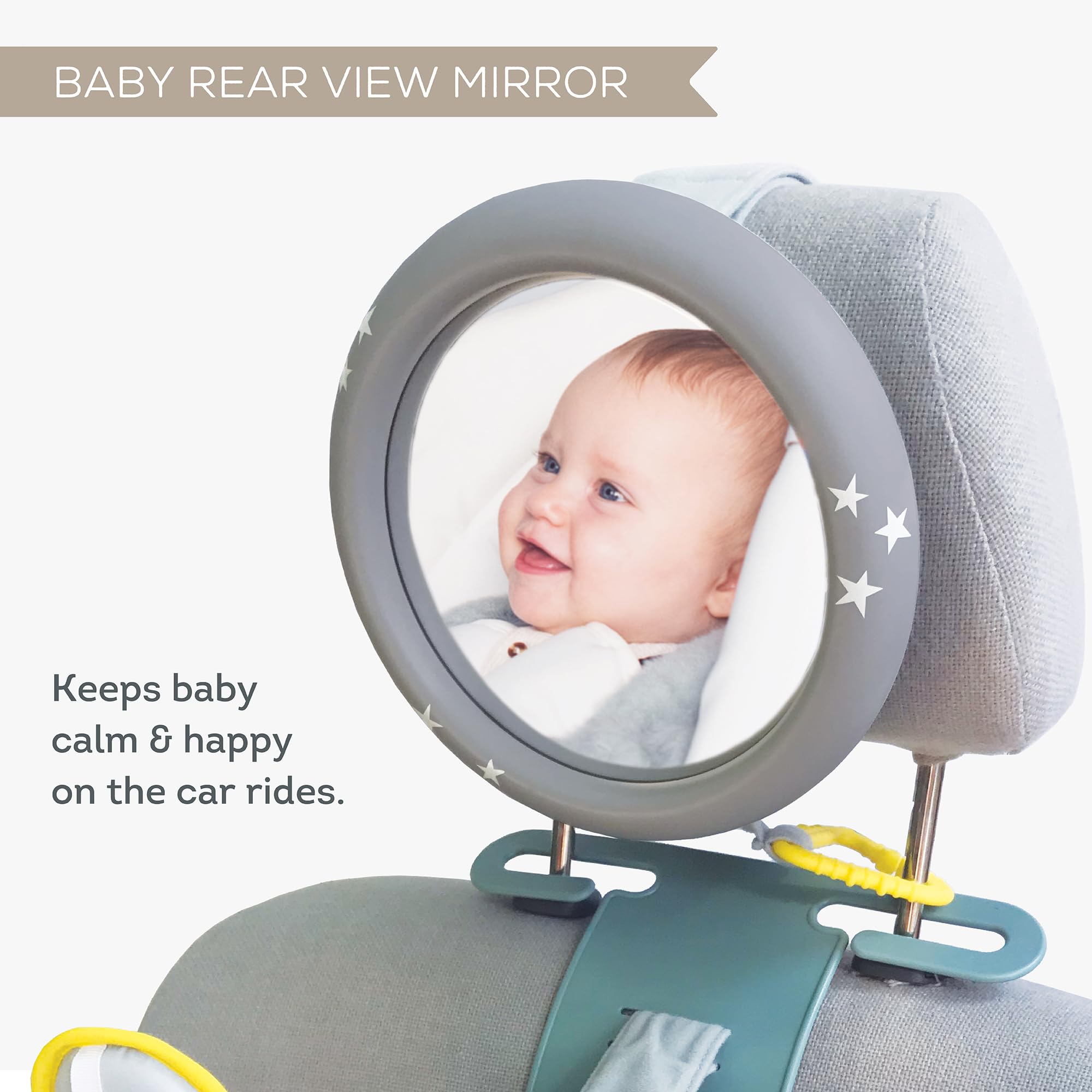 Taf Toys Koala in-Car Play Center fabric view emphasizes soft, washable fabric for quick cleanup.