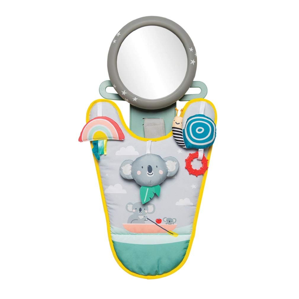 Taf Toys Koala in-Car Play Center front view engages baby with soft toys during rides.