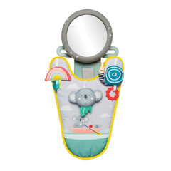 Taf Toys Koala in-Car Play Center front view engages baby with soft toys during rides.