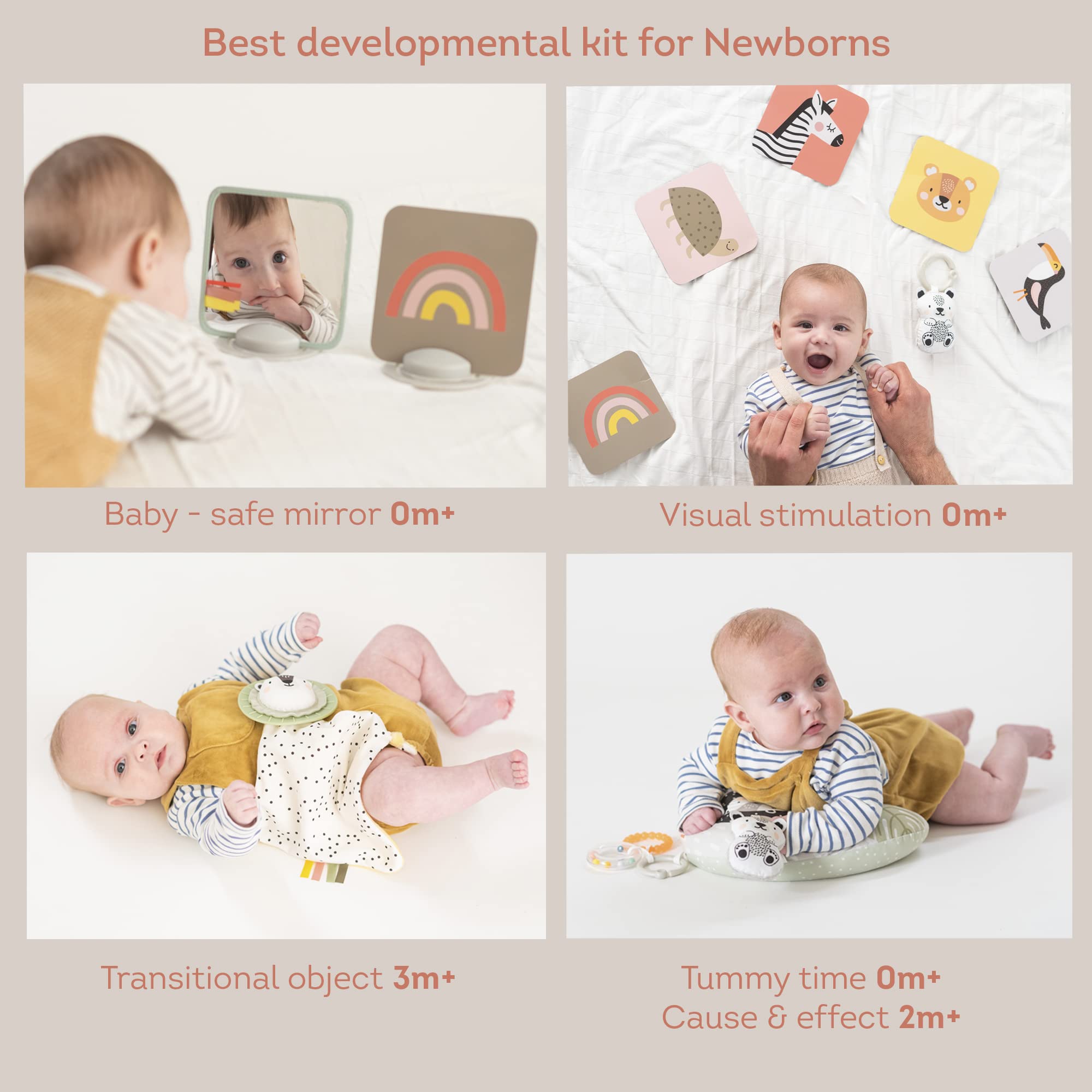 TAF TOYS newborn gift basket arrangement—organized unboxing with practical newborn essentials.