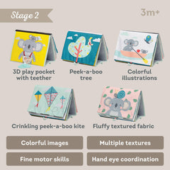 Taf Toys soft koala teether provides comforting oral relief during playtime.