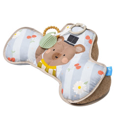 Taf Toys tummy-time cushion bear-panda demonstrates neck lifting support