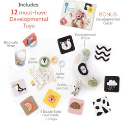 TAF TOYS tummy-time pillow closeup—soft support for early motor play during tummy-time routines.