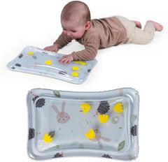 Taf Toys Tummy Time Water Mat rabbit illustration promotes early sensory exploration and visual tracking.