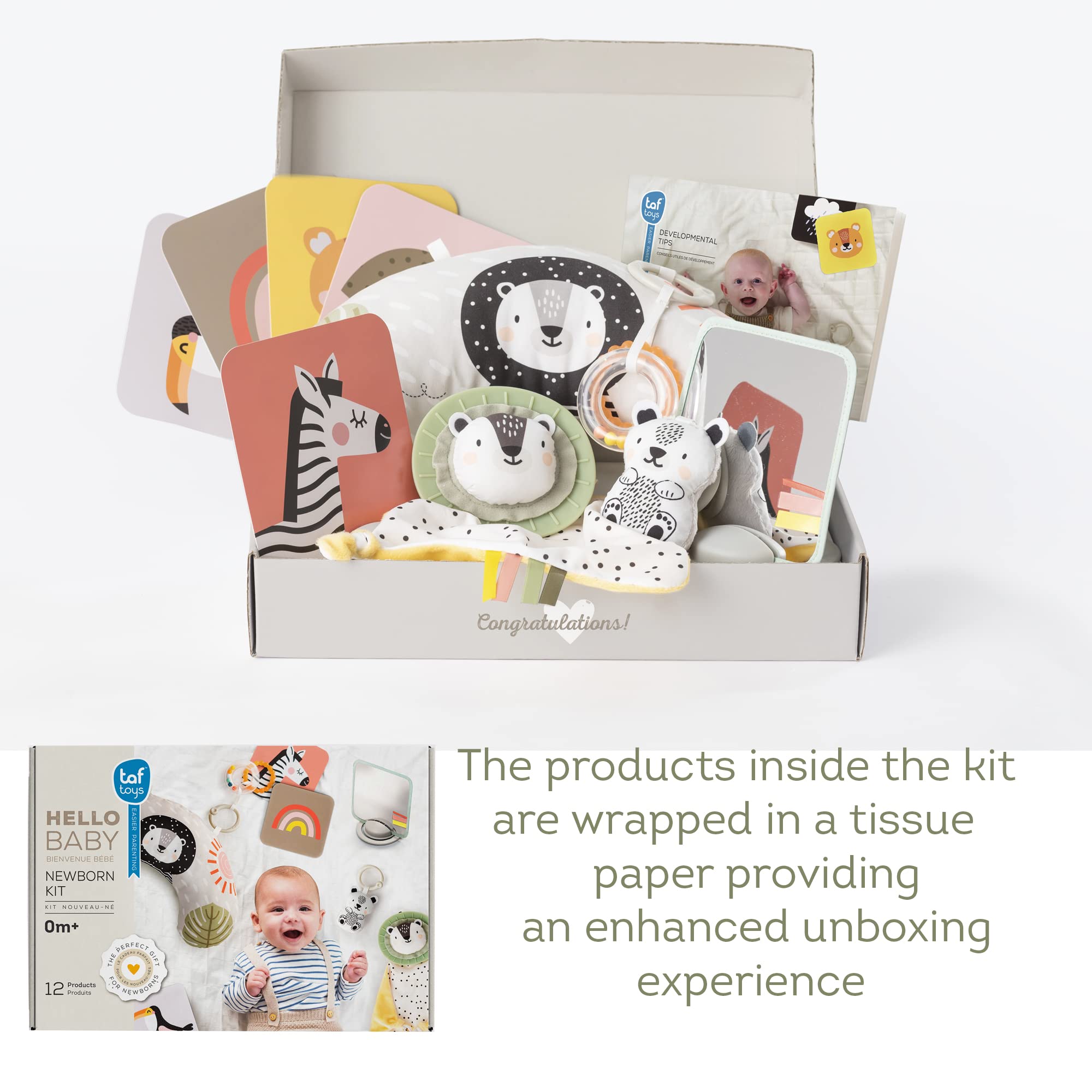 TAF TOYS visual-stimulation toys textures colors—spark sensory exploration and attentiveness during playtime.