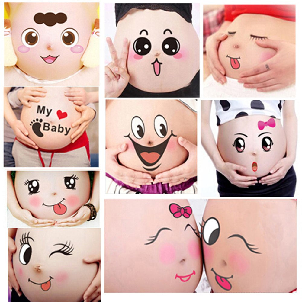 TAFLY baby bump stickers flatlay for maternity photos, perfect props for documenting pregnancy growth.