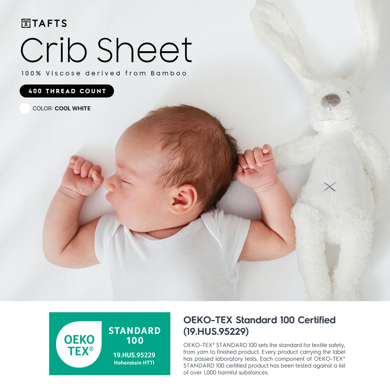 Tafts crib sheets 8-inch deep pocket stitching detail